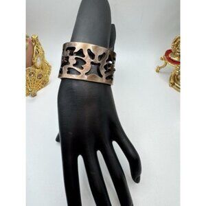 Modern  Statement Acrylic Flexible Carved Cuff  Bracelet Grey Gloss Tone